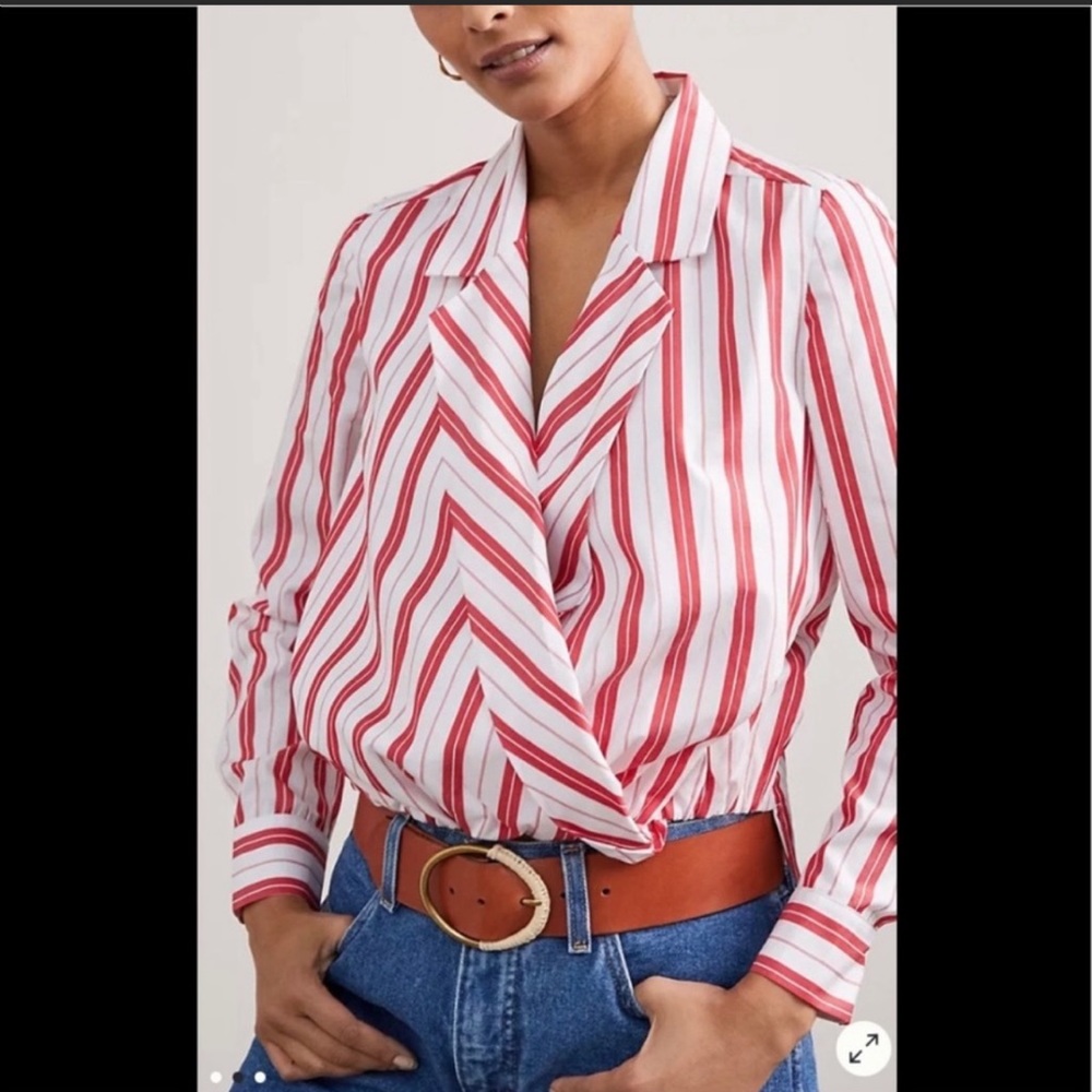 Anthropologie Harshnan striped collar shirt - Picture 2 of 4
